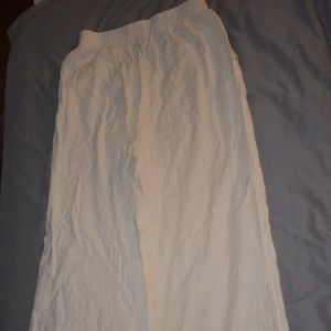 White wide leg pants